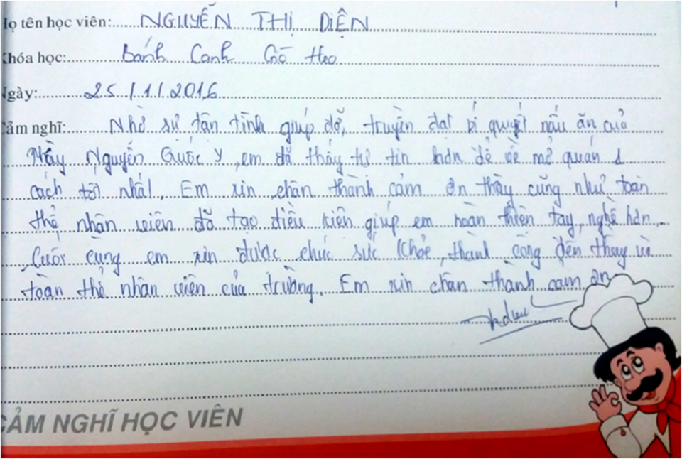 Chị Diện học bánh canh giò heo để mở quán kinh doanh