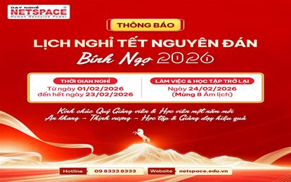 THÔNG BÁO LỊCH NGHỈ TẾT NGUYÊN ĐÁN BÍNH NGỌ 2026