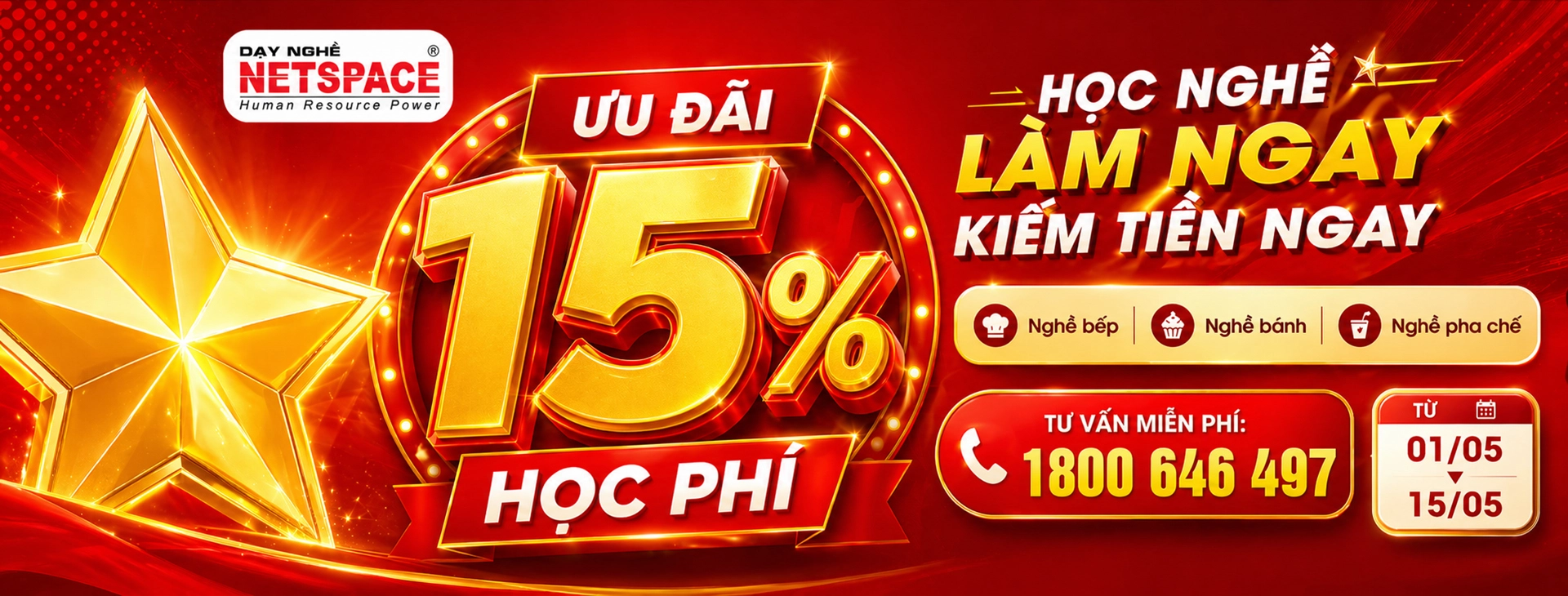 Ưu đãi tháng 5/2026 giảm 15%
