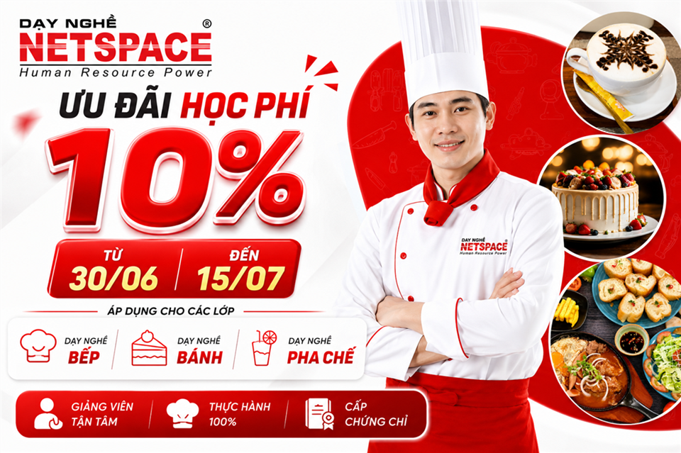 NETSPACE TRIỂN KHAI CHƯƠNG TRÌNH ƯU ĐÃI 10% HỌC PHÍ THÁNG 6